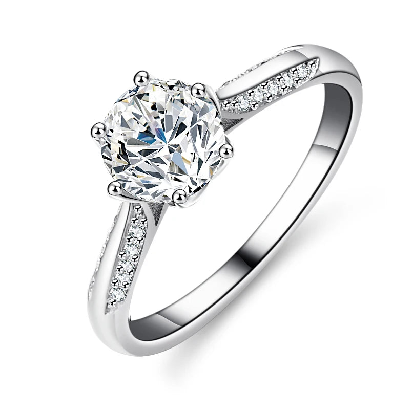 Fine Jewelry Fashion VVs1 Moissanite S925 Sterling Silver Wedding Engagement Women's Wedding Rings 18k Ring