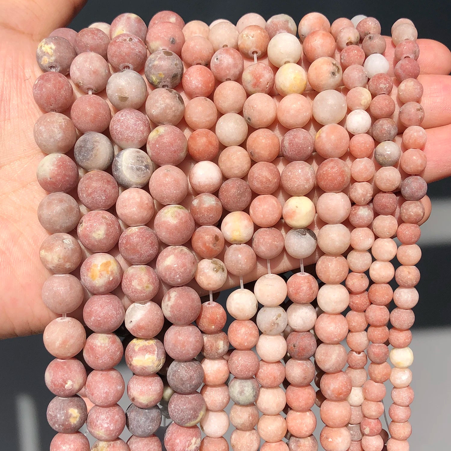 Natural Red Plum Blossom Jaspers 4/6/8/10mm DIY Jewelry Making Accessories Handstring Necklace Stone Beads Creative 15\" Design