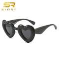 STORY XY88982 2025 Fashion Brand Designer Trendy Y2K Inflate Heart Sun Glasses Heavy Thick Frame Pink Love Sunglasses Women Men
