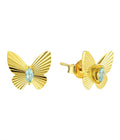 QX Custom OEM 925 Silver 18k Gold Plated Fine Fashion Jewelry Girls Luxury Blue Zircon Supplies Butterfly Women Earrings