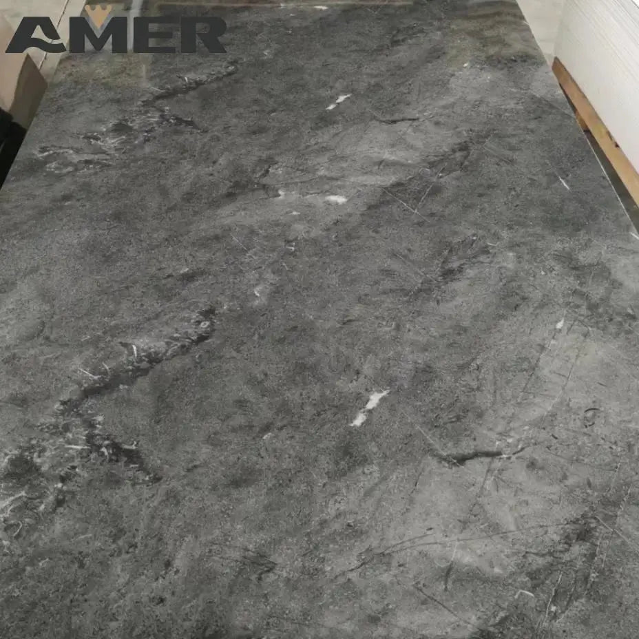 Amer High Glossy Pvc Marble Sheet Wall Panel Uv Board Wall Panel for Living Room