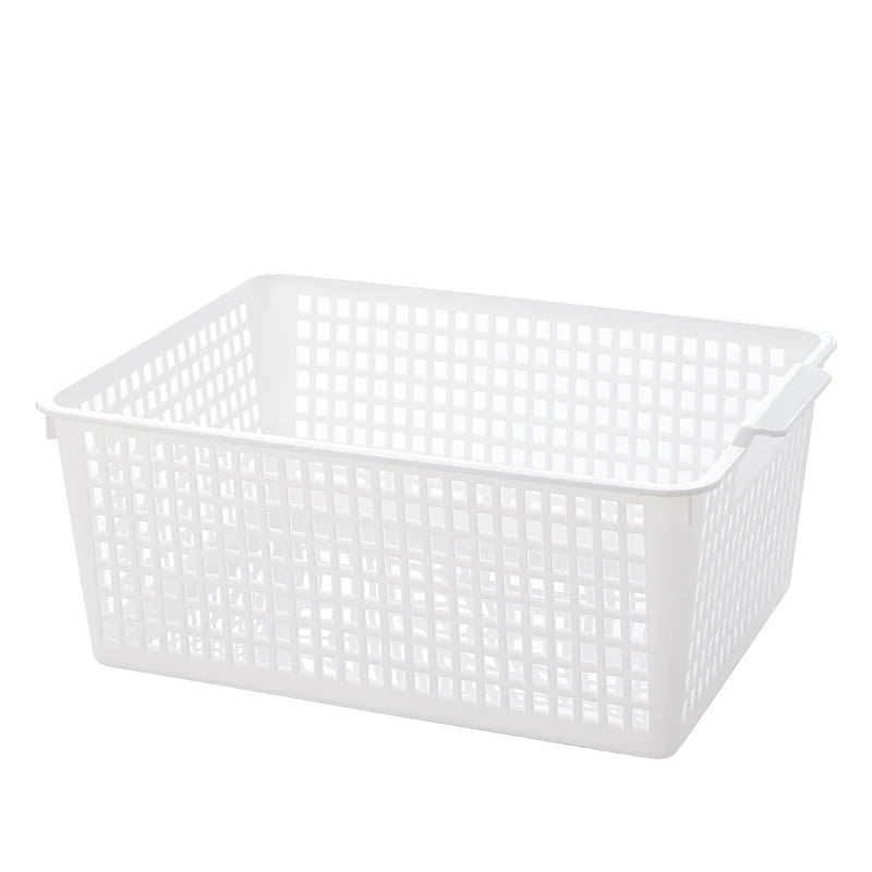 White PP Plastic Storage Basket for Kitchen & Home Multi-Specification Organizer for Toys Sundries & Household Items