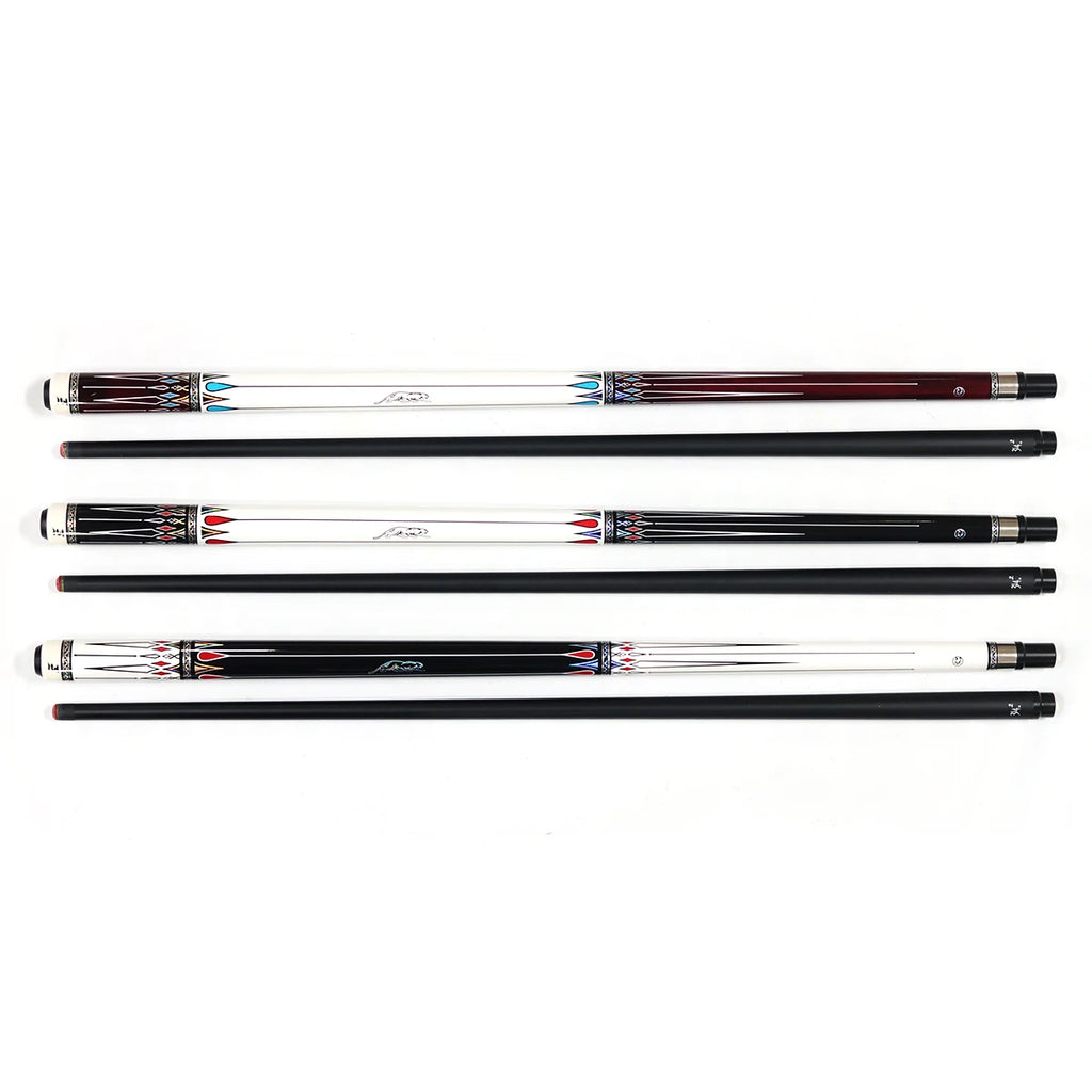 Premium Carbon Shaft Maple Butt 11.75/12.75mm Tip Size Unilock Joint 1/2-PC Billiard Pool Cue Sticks for Sale
