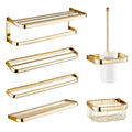Modern Golden Stainless Steel Wall Mounted Bath Hardware Set Bathroom Accessory Set