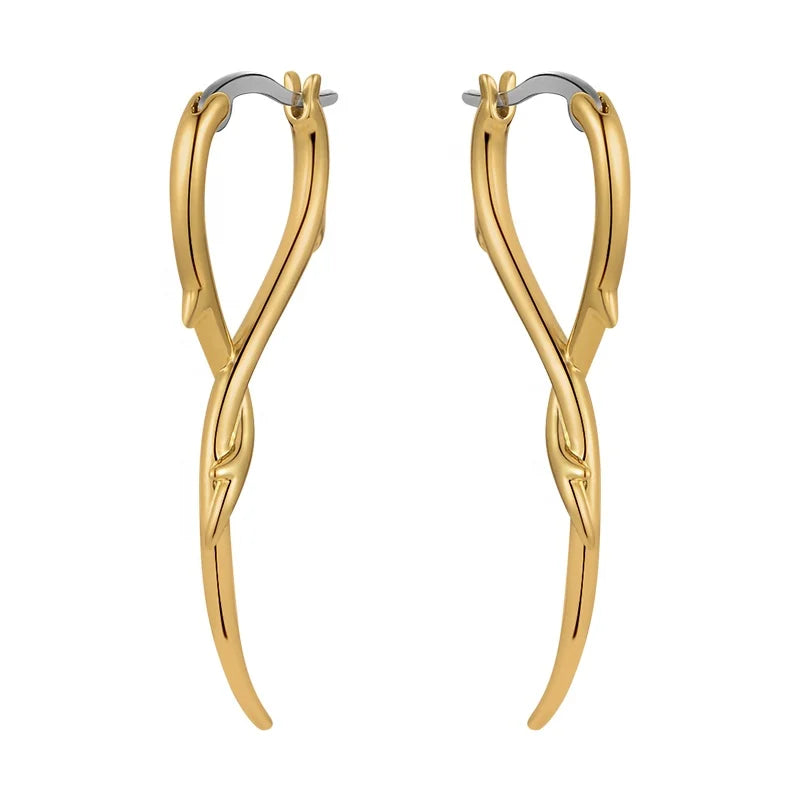 Original Design 18K Gold Plated Brass Jewelry Thistle Thorn Set for Women Piercing Earings Hoop Earrings E221398