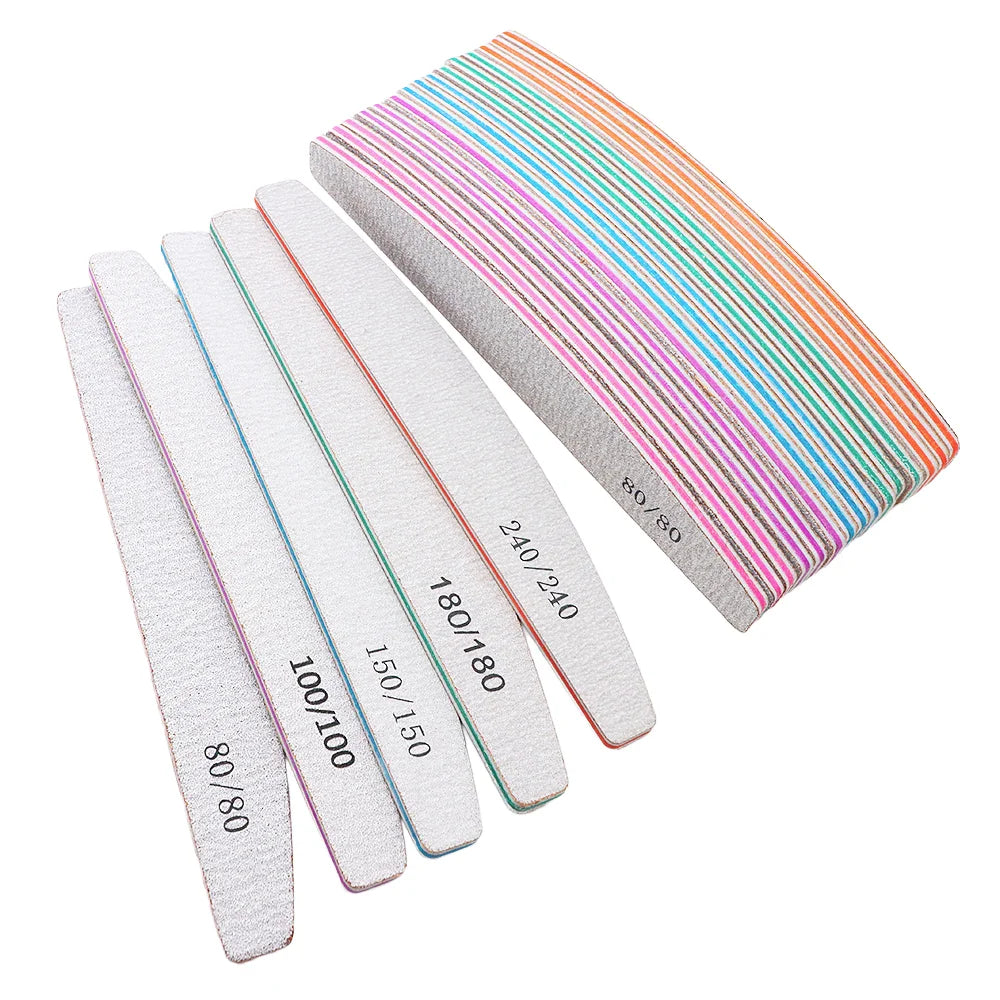 Customized Zebra Nail Files Emery Board Manicure Set 80/100/150/180/240 Grit Professional Nail File Tools Kit