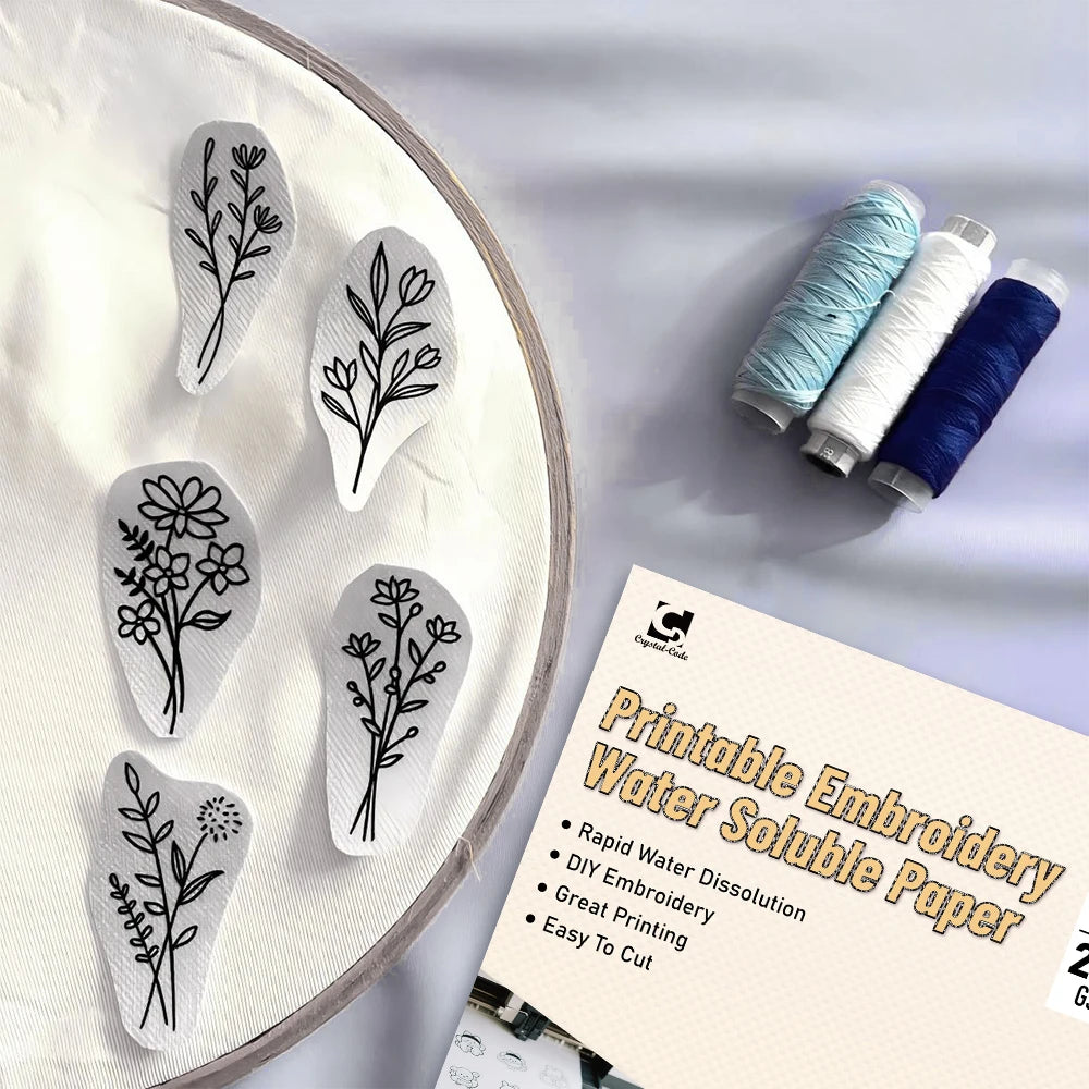 Best Rated Water Soluble Stabilizer for Machine Sewing for Embroidery Lace Clothing Shoes DIY Use-Durable Transfer Sticker