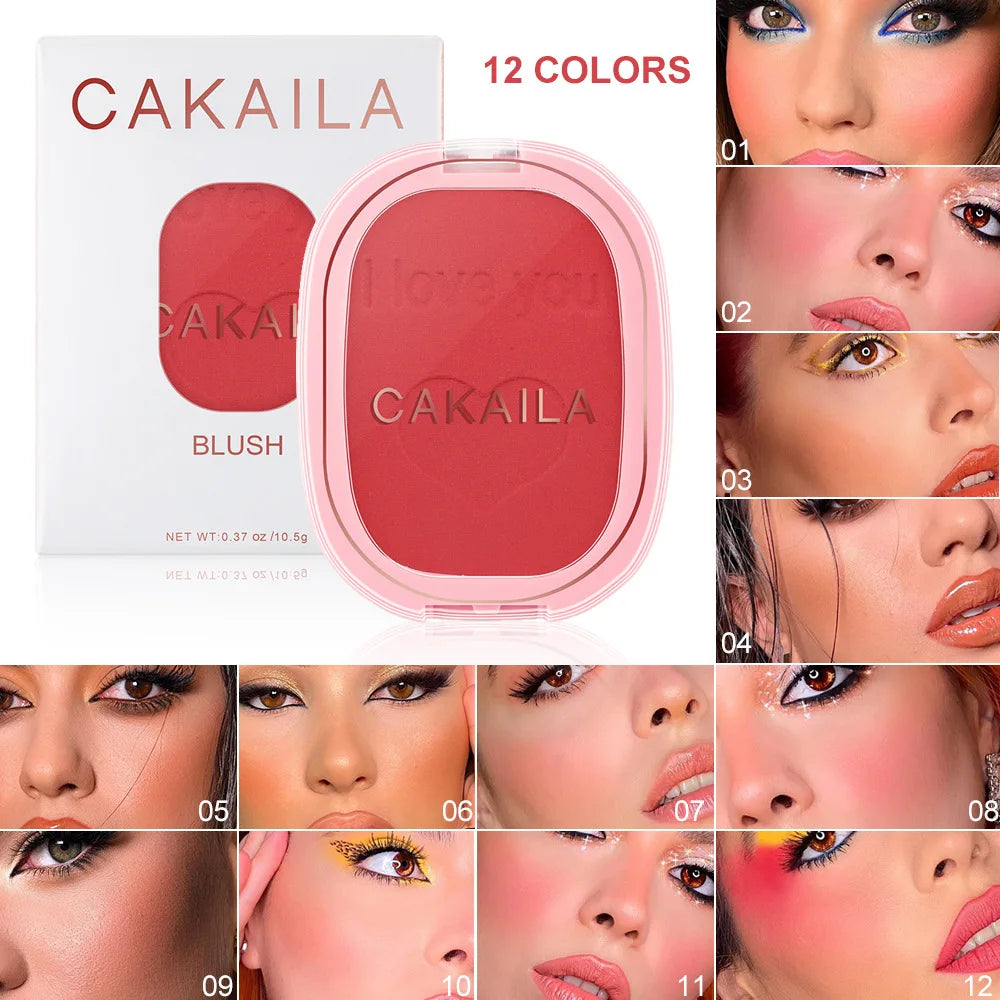 CAKAILA 12 Color Matte Blush Rouge Velvet Moist Delicate Natural Repair Face Beauty Makeup Waterproof Long Lasting Matte Blush
