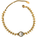 Wholesale Design Dainty Stainless Steel 18k Gold Plated Double Sided Natural Round Love White Shell Bracelet