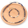 Natural Blue Dot Lapis Lazuli Faceted Stone Beaded Necklace for Women Men Gemstone Healing Crystal Energy Necklace Bracelet