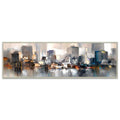Handmade Abstract Oil on Linen Canvas City Landscape Painting Room Decoration Art