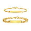 Women Men Jewelry Gift Gold Plated Stainless Steel Link Bracelets for Unisex Lover Couples