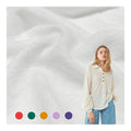 Breathable Knit Polyester Fabric White Slub Material Stock Lot Rayon Hacci Fabrics for Women's Dess/