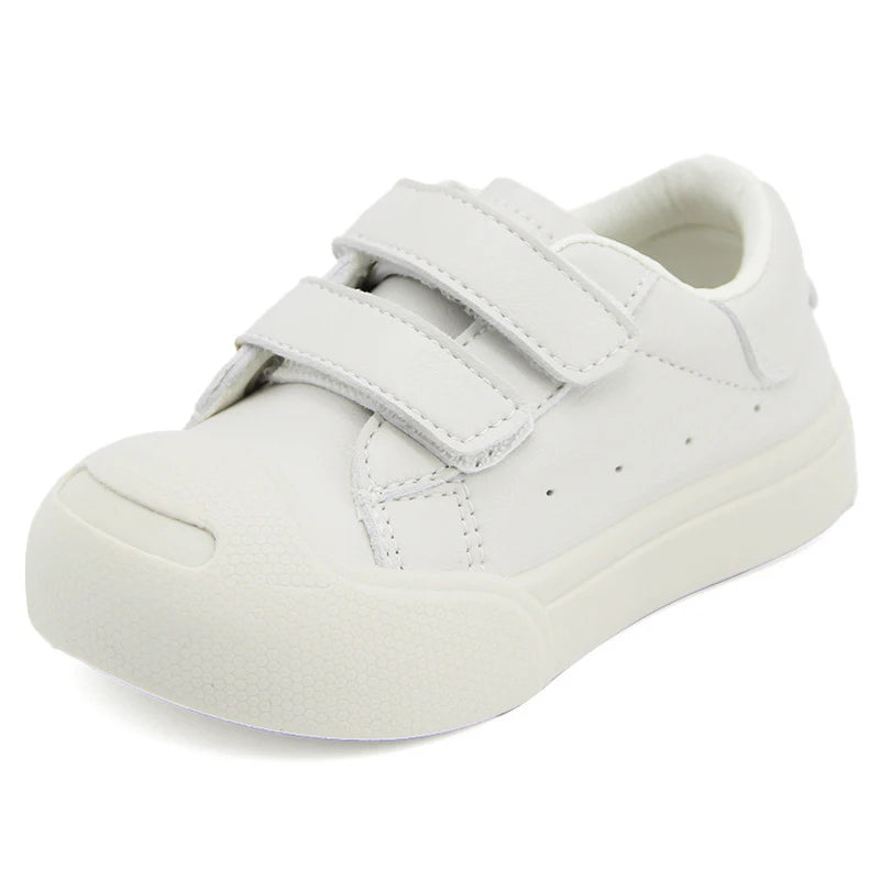 Wholesale Leather White Retro Style Sports Shoes Boy Girls Lace-Up All Seasons Zapatos Para Ninos