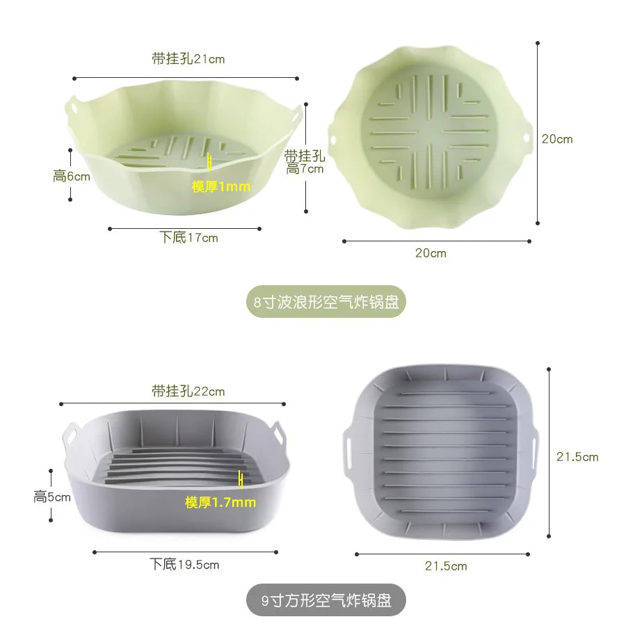 Reusable Silicone Air Fryer Liners and Baskets Pot for Home Kitchen Air Fryer