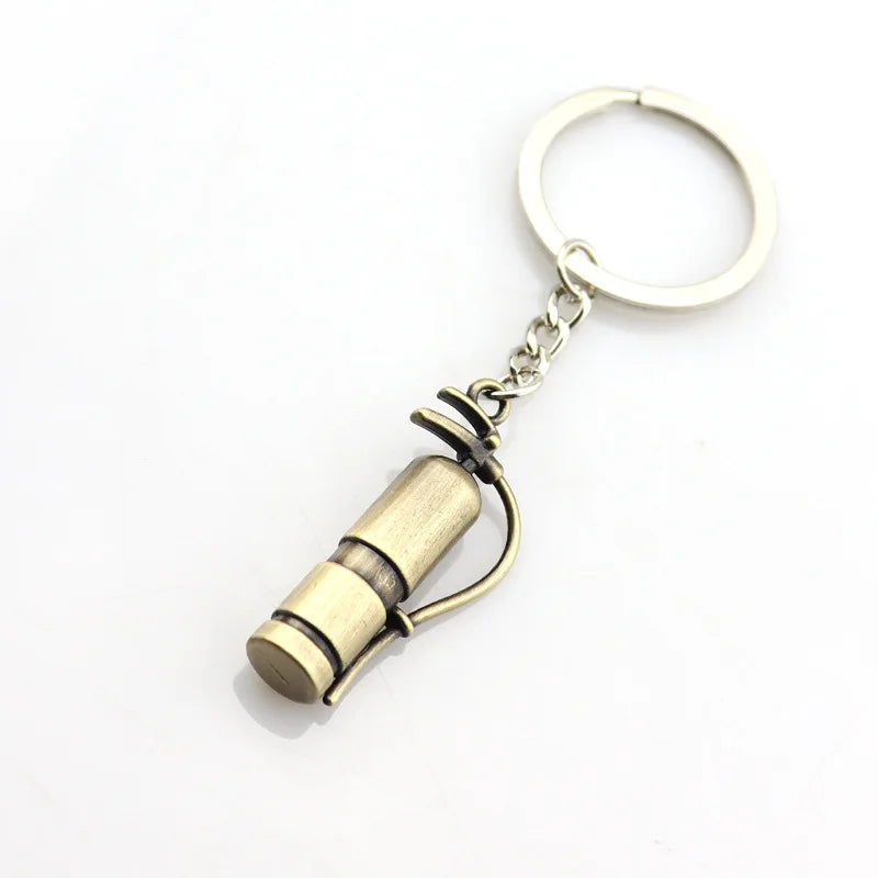 Fire Equipment Small Gift Creative Key Ring Pendant Mini Metal Fire Extinguisher Keychain