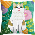 2023 New Cross Stitch Crafts Crewel Embroidery Custom Cute Cat Hand Embroidered Pillowcase
