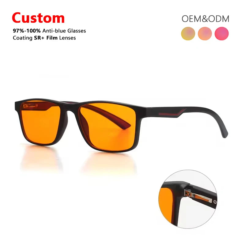 Hot Selling New Design Classic Fashion Trend Black Square TR90 Frame Anti Blue Light Glasses for Men and Women