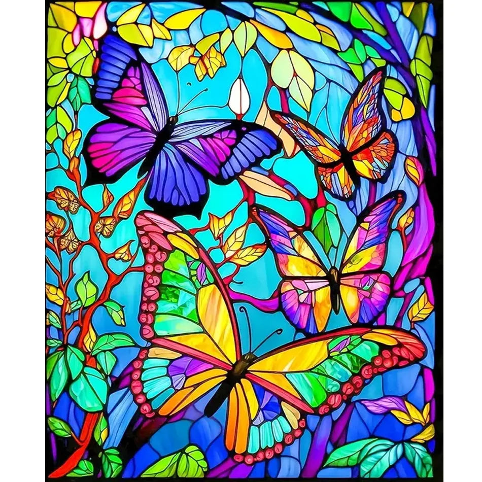 Diy Acrylic Painting by Numbers for Adults Starter Kit Butterfly Picture With Numbers for Home Decors 40x50cm/16x20inch With