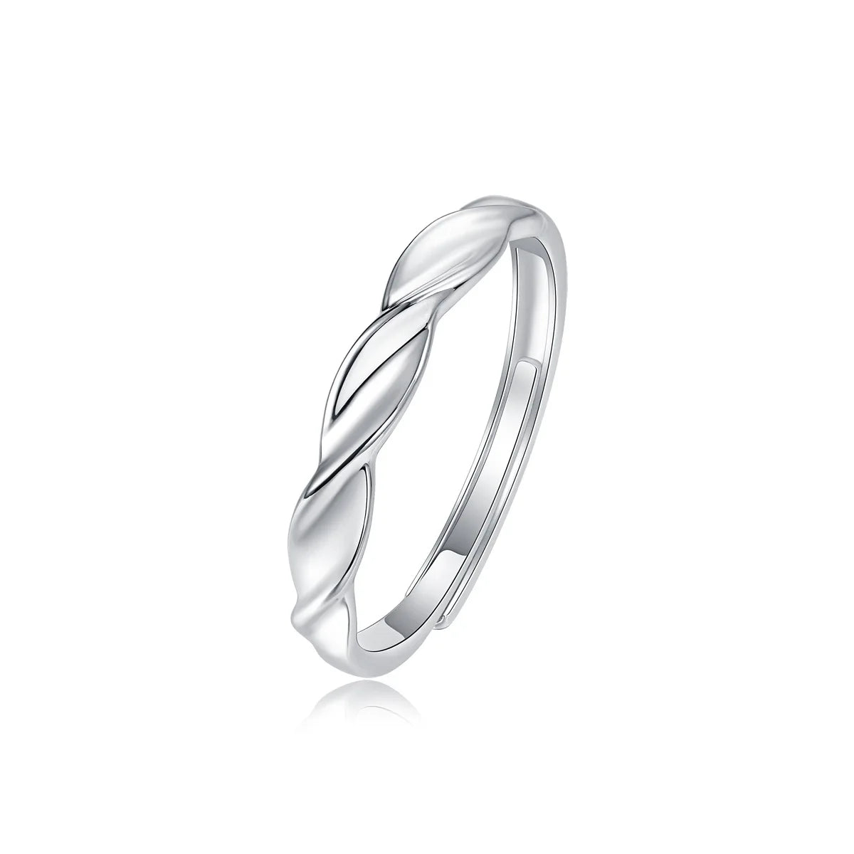 925 Sterling Silver Zircon Minimalist Unisex Adjustable Eternity Band Ring Valentine's Day Gift for Girlfriend