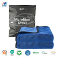 Large Gray Twisted Loop Microfiber Square Single Layer Cleaning Towel for Car Washing Drying and Kitchen Use Bulk Supply
