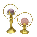 crystal ball sphere stand candle holder metal lotus table decoration
