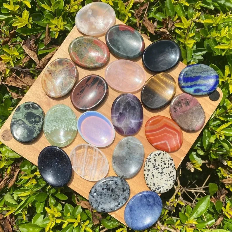 Etsy Factory Wholesale Healing Thumb Gem Rose Quartz Worry Stone Inspiration Reiki Crystal Pocket Palm Therapy Stone