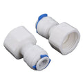 1/2" Internal Thread to 1/4" Straight Hose Fitting Fittings  RO Water  Quick Connect Reverse Osmosis White  Fast Connect