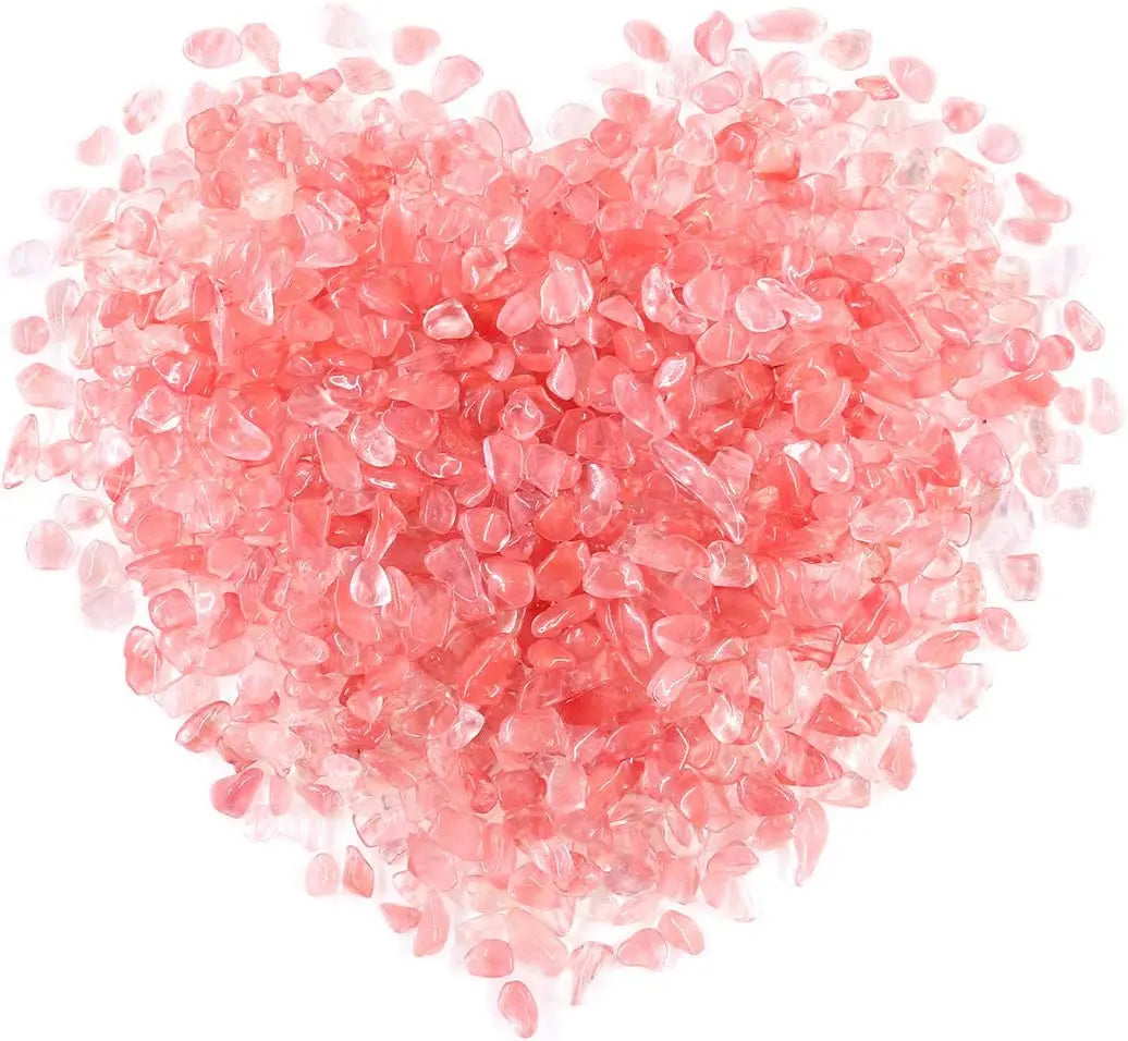 2 Pound Cherry Quartz Small Tumbled Chips Stone Gemstone Gravel Crushed Pieces Irregular Shaped Stones Crystal Chips Stone