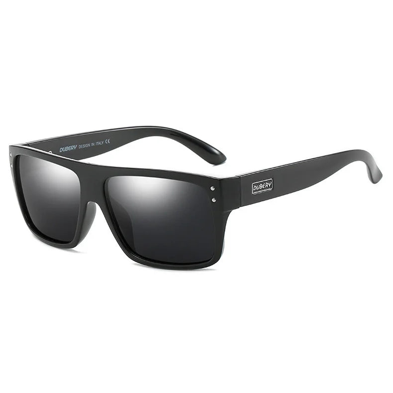 DUBERY Vintage Sunglasses Polarized Men's Sun Glasses for Men Driving Black Square Oculos Male 8 Colors Model D911