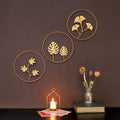 Nordic Iron Wall Sculptures Metal Gold Leaves Iron Wrought Wall Hanging Ginkgo Flowers Luxury Wall Art Decor for Living Room