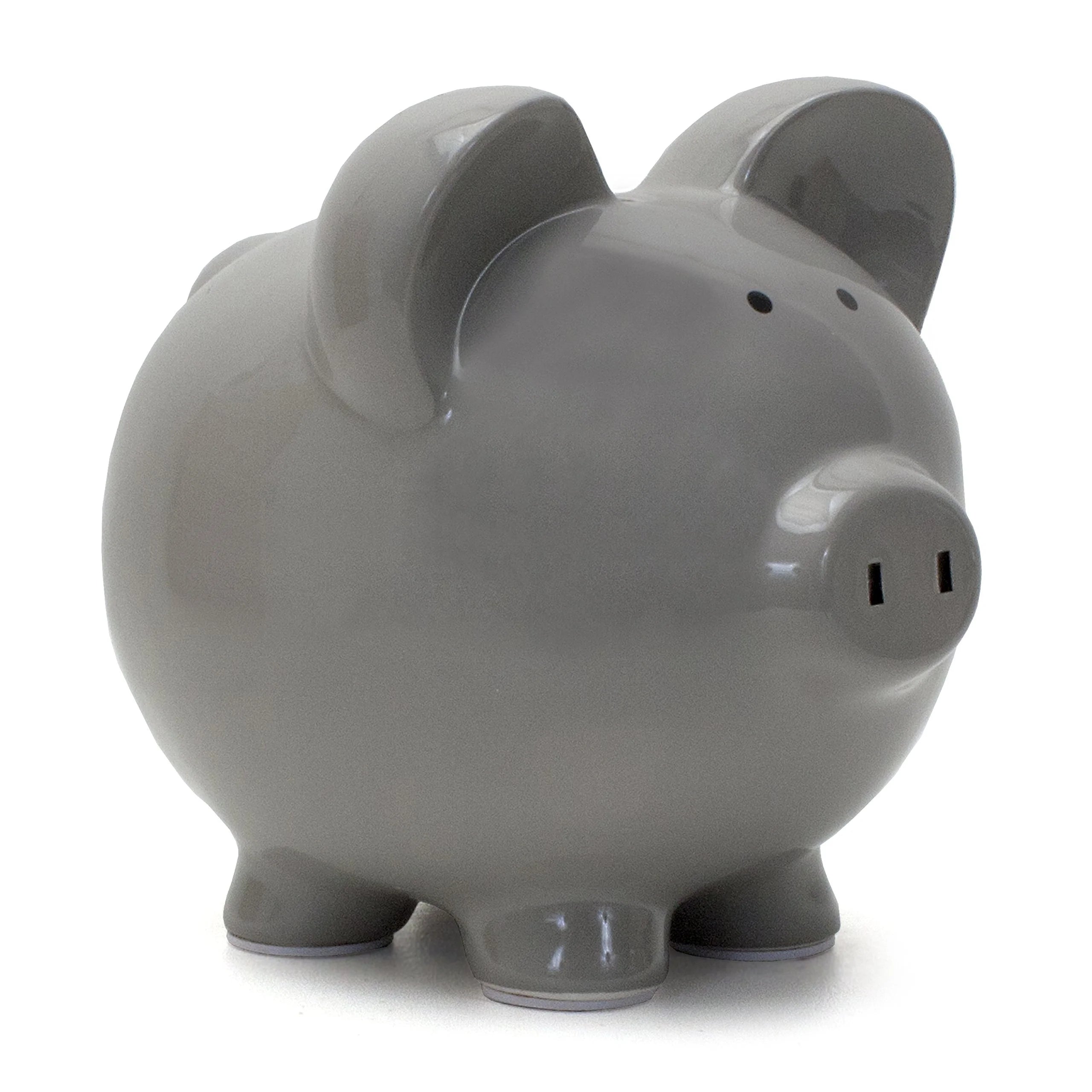 Gray Glazed Handmade Ceramic Piggy Bank Child Gifts Home Decoration Minimalist Saving Money Box