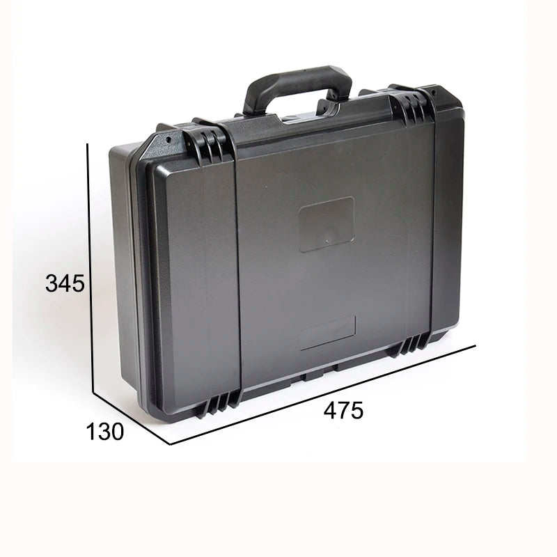 Hengtime IP67 Waterproof PP Material Storm Tool Case Pre-cut Foam Black Square Design Protect Instrument 475x345x130mm Model MegaBDM