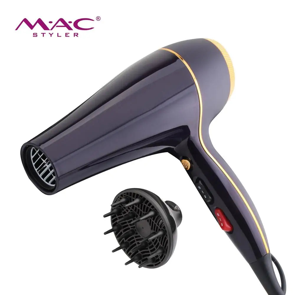 MAC Professional Hair Dryer Durable Salon 2200w High Speed Blow Dryer Styling Tool Powerful Hair Dryer Set