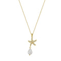 Rinnin GPN85 Sea Series Starfish Cultured Freshwater Pearl Pendant 925 Sterling Silver Necklace for Women Wholesale