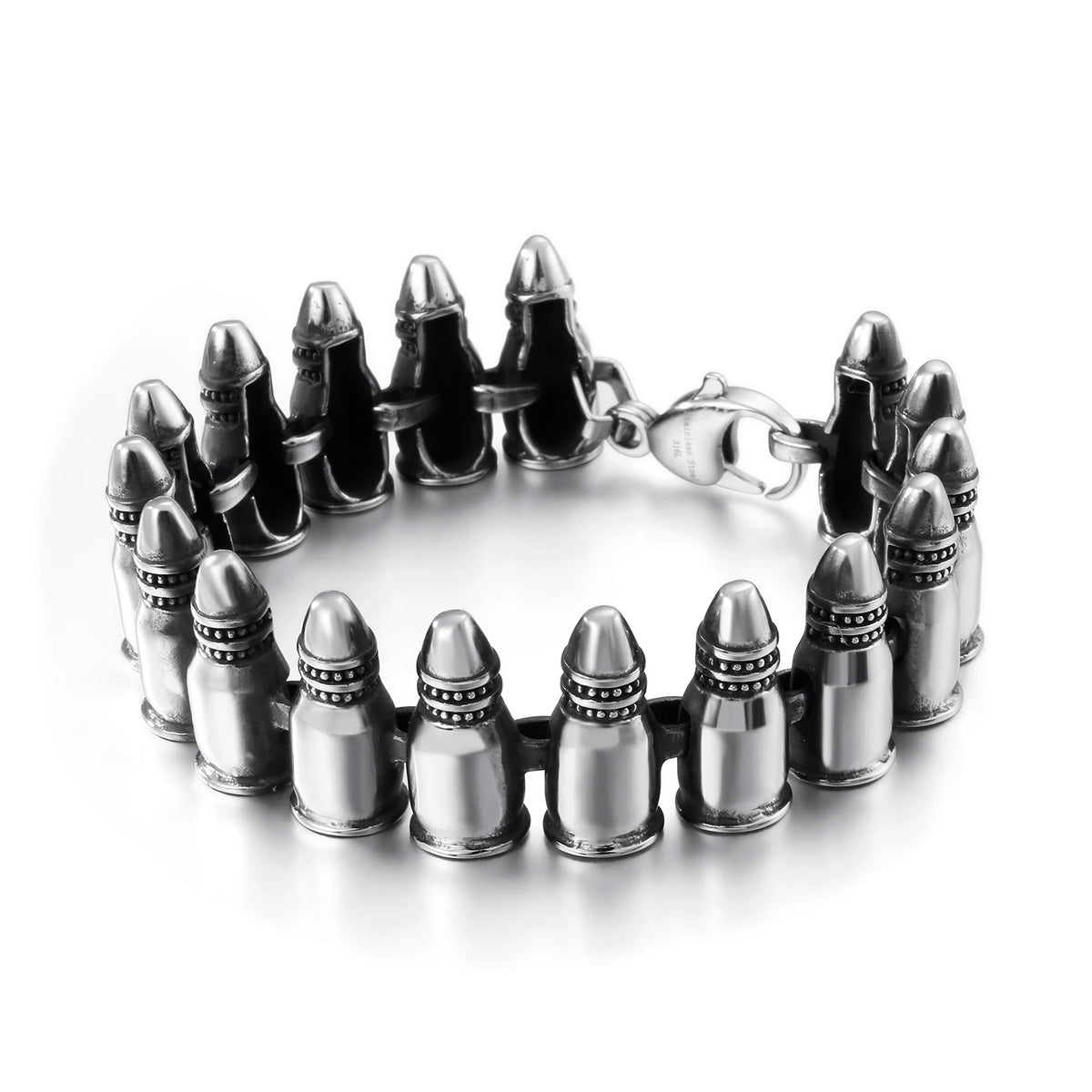 KALEN Fashion Personality Stainless Steel Bullets Bracelet Men MegaBDM