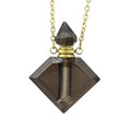 Hongzhuo Fashion square Shape Natural Smoky Quartz Gemstone Perfume Bottle Pendant Purple Healing Crystal Pendant Jewelry