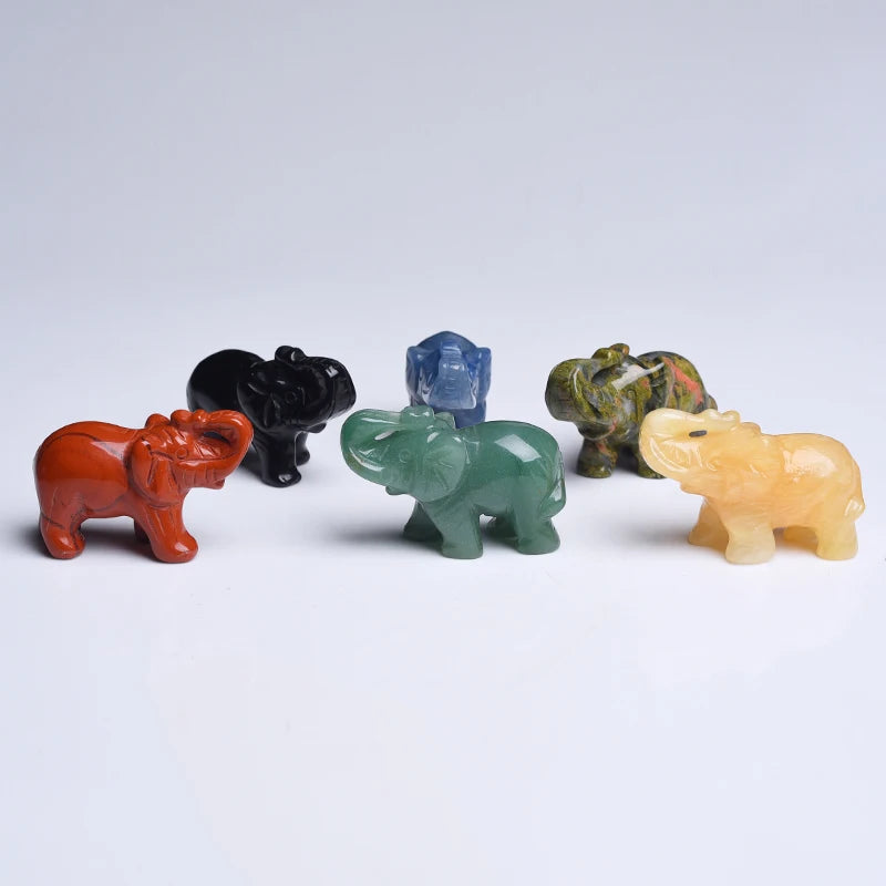 Natural Decorative Rose Crystal Carving Green Aventurine Elephant for Gift MegaBDM
