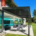 Wall Mounted Aluminum Pergola Motorized Gazebo Outdoor Opening Louvered Roof Louvre Pergola Bioclimatica 3X3m 3x4m 3x5m