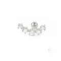 S925 Sterling Silver Eight-Awn Star Stud Earrings Single Piercing with Zircon Inlay Gold Plated for Engagement
