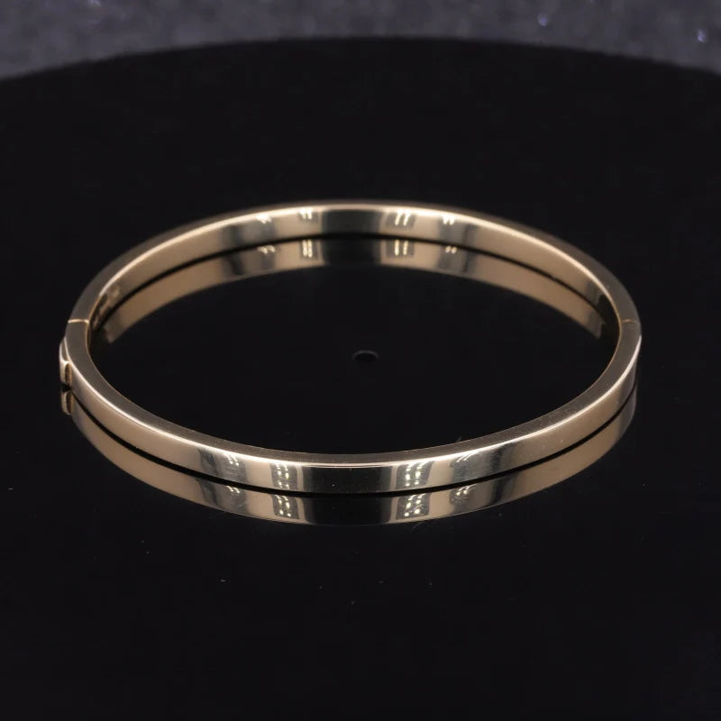 Hot Sale 10k 14k Yellow Solid Gold Competitive Price Women Bangle