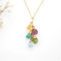 Custom Raw Birthstone Necklace Gift for Mom Birthstone Charm Necklace