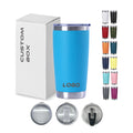Custom logo Powder Coated 20oz Double-wall Insulated Tumbler with a Slider Lid Custom Mug 20 oz Insulated Thermal Tumbler Cup