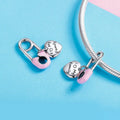 Custom Family Series Paper Clip Sterling Silver Bracelet Pendant Chain Charm