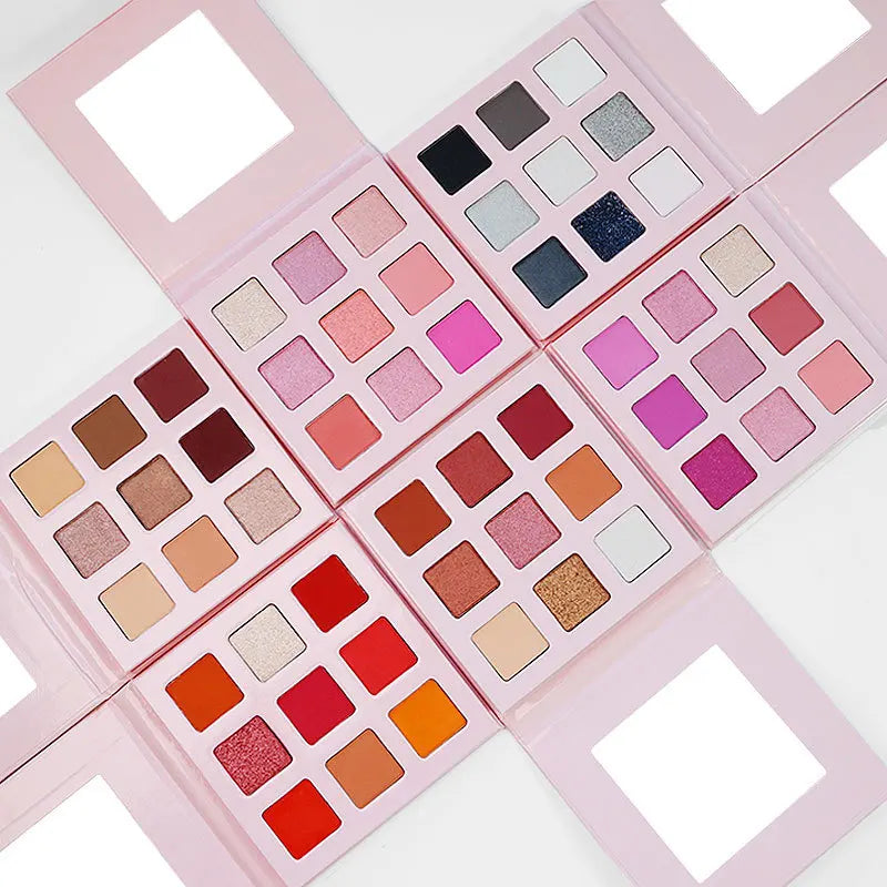Wholesale 9-Color Square Eyeshadow Palette with Custom Logo Metallic & Shimmer Finish Customizable Eye Shadow Palette