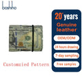 Boshiho Customized Bifold Vintage Leather Wallet Slim New Custom Print Various Bill and Card Holder for Dollar Credit Purse