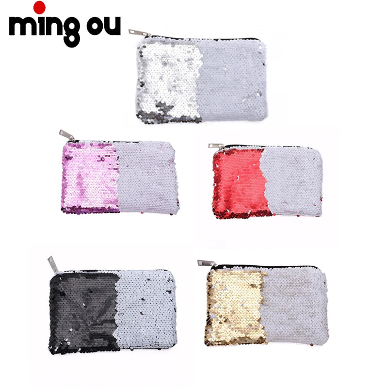 Makeup Pouch Bag Magic Color Sublimation Sequins Cosmetic Bag with Zipper