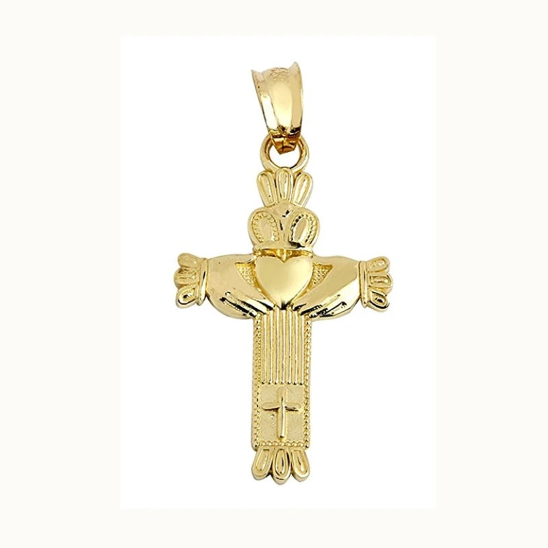 Stainless Steel Cross Hands Pendant Claddagh Memorial Celtic Ash Holder Keepsake Celtic Cross Necklace NO CHAIN Cremation Urn