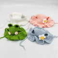 Funny Cartoon Frog Pet Hat Dog Costume Crochet Neck and Ears Warmer Knitted Snood for Cats
