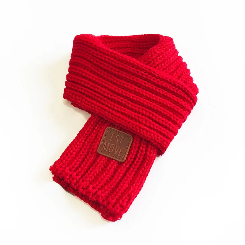 Adult Small Scarf Knitted Scarf 2023 Autumn and Winter New Fashion Simple Trend Ladies Short Leather Label Scarf